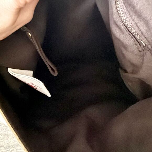 Lucky Brand Cotton Canvas Leather Backpack in Tan Pebble Print - Picture 9 of 10